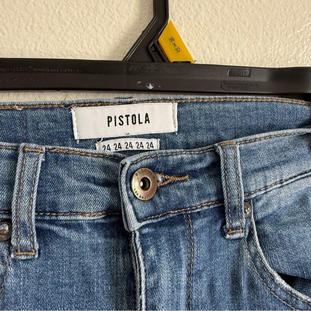 Pistola High-Rise Skinny w/ Medium Blue Wash and Raw Edge Hem (Box F) - Picture 2 of 10